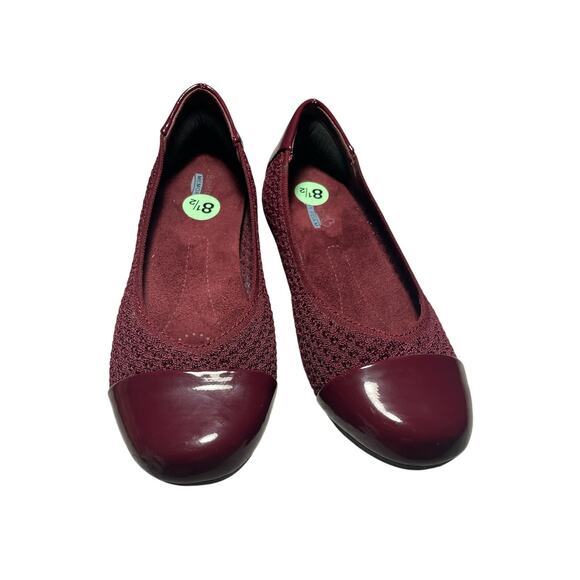 Baretraps Memory Foam Flats | Maroon Knit + Patent | Women's Size 8.5 | EUC - Picture 1 of 10